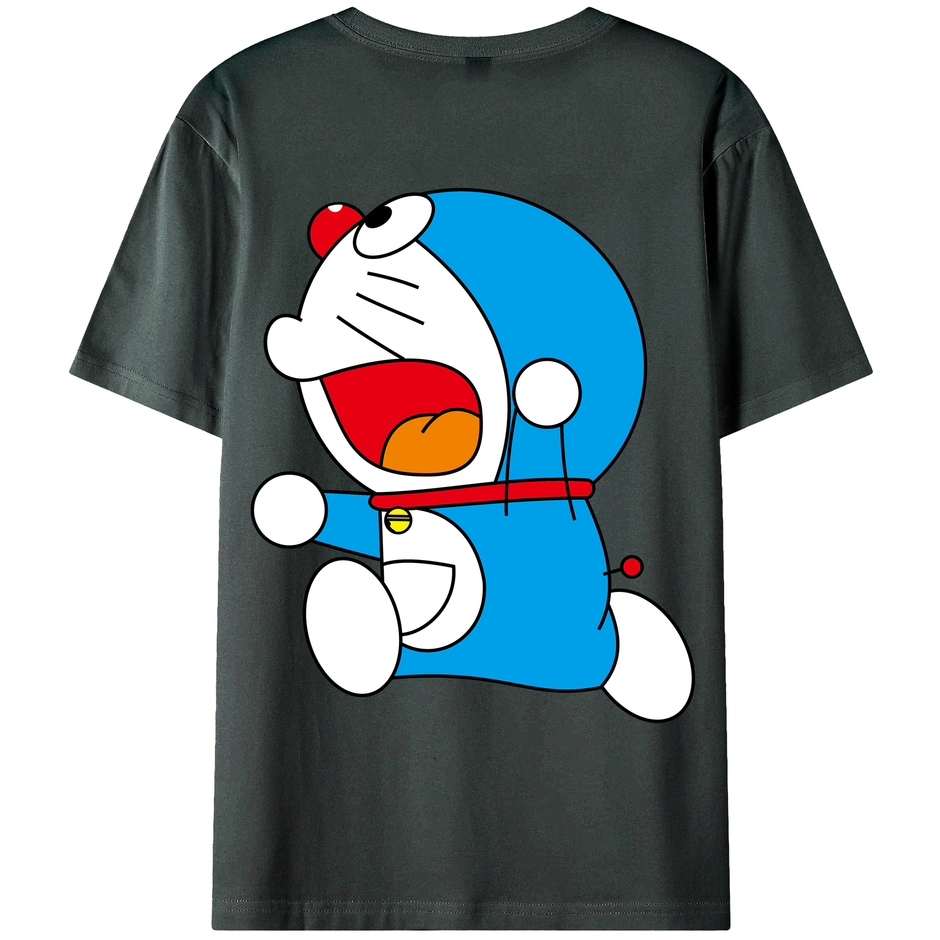 （画像用） ドラえもん Doraemon 綿100％ メンズ半袖Tシャツ（バックプリント） 通気性
